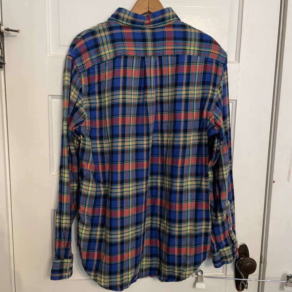 Vintage Polo Ralph Lauren Flannel Shirt | Bright Color | Large Lined Pony - Picture 4 of 10